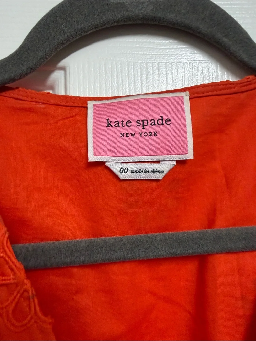 Kate Spade Women's Orange Eyelet Midi Dress with Tie Waist - Picture 2 of 7